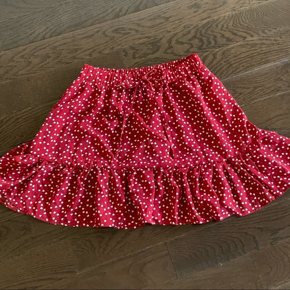 Ruffle Hem Skirt Heart Printed - Picture 3 of 3
